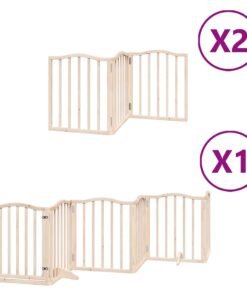 Alternative view of Barrière pour chien porte pliable 12 panneaux bois de peuplier