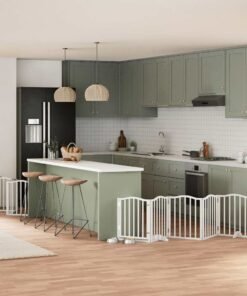 Barrière pour chien porte pliable 15 panneaux bois de peuplier