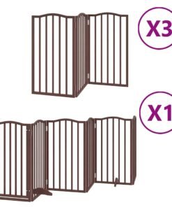 Alternative view of Barrière pour chien porte pliable 15 panneaux bois de peuplier