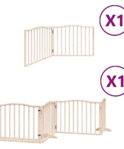 Alternative view of Barrière pour chien avec porte pliable 6 panneaux bois peuplier