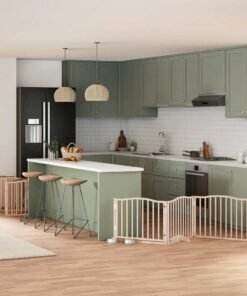 Barrière pour chien porte pliable 10 panneaux bois de peuplier