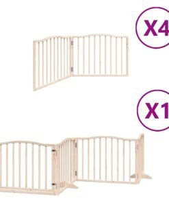 Alternative view of Barrière pour chien porte pliable 12 panneaux bois de peuplier