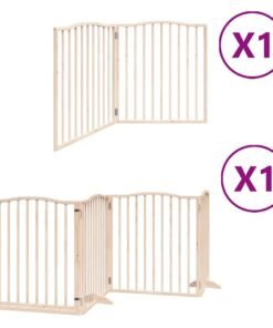 Alternative view of Barrière pour chien avec porte pliable 6 panneaux bois peuplier