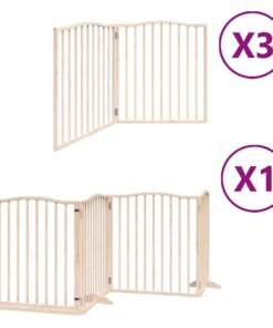 Alternative view of Barrière pour chien porte pliable 10 panneaux bois de peuplier