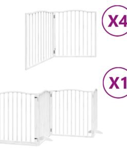 Alternative view of Barrière pour chien porte pliable 12 panneaux bois de peuplier