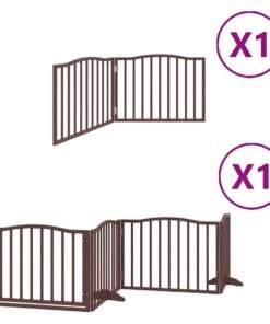 Alternative view of Barrière pour chien avec porte pliable 6 panneaux bois peuplier