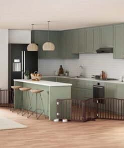 Barrière pour chien porte pliable 8 panneaux bois de peuplier