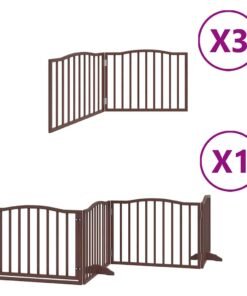 Alternative view of Barrière pour chien porte pliable 10 panneaux bois de peuplier