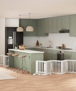 Barrière pour chien porte pliable 15 panneaux bois de peuplier