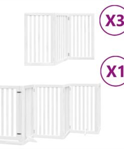 Alternative view of Barrière pour chien porte pliable 15 panneaux bois de peuplier