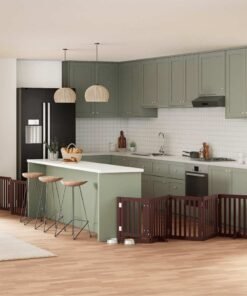 Barrière pour chien porte pliable 9 panneaux bois de peuplier