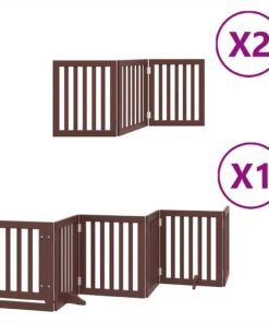 Alternative view of Barrière pour chien porte pliable 12 panneaux bois de peuplier