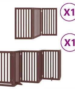 Alternative view of Barrière pour chien porte pliable 9 panneaux bois de peuplier