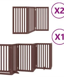 Alternative view of Barrière pour chien porte pliable 12 panneaux bois de peuplier