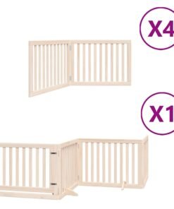 Alternative view of Barrière pour chien porte pliable 12 panneaux bois de peuplier