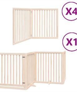 Alternative view of Barrière pour chien porte pliable 12 panneaux bois de peuplier