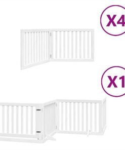 Alternative view of Barrière pour chien porte pliable 12 panneaux bois de peuplier