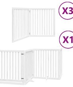 Alternative view of Barrière pour chien porte pliable 10 panneaux bois de peuplier