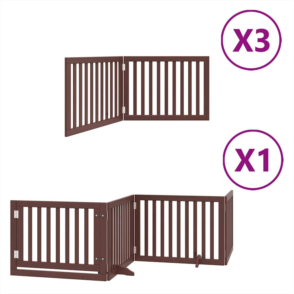 Barrière pour chien porte pliable 10 panneaux bois de peuplier – Image 2