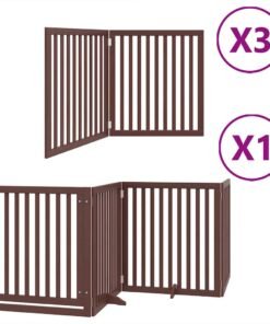 Alternative view of Barrière pour chien porte pliable 10 panneaux bois de peuplier