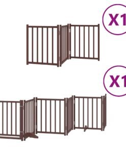 Alternative view of Barrière pour chien porte pliable 9 panneaux bois de peuplier