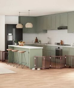 Barrière pour chien porte pliable 15 panneaux bois de peuplier