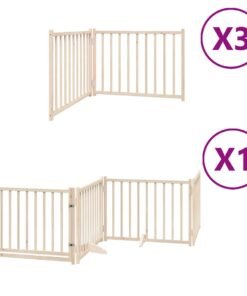 Alternative view of Barrière pour chien porte pliable 10 panneaux bois de peuplier