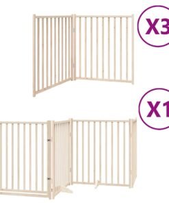 Alternative view of Barrière pour chien porte pliable 10 panneaux bois de peuplier