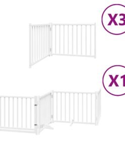 Alternative view of Barrière pour chien porte pliable 10 panneaux bois de peuplier