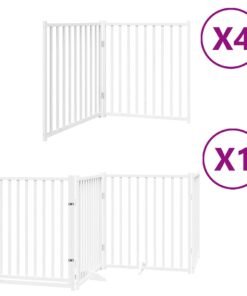 Alternative view of Barrière pour chien porte pliable 12 panneaux bois de peuplier