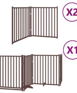 Alternative view of Barrière pour chien porte pliable 8 panneaux bois de peuplier