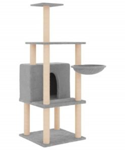 Alternative view of Arbre à chat avec griffoirs en sisal gris clair 132 cm