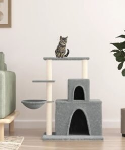 Arbre à chat avec griffoirs en sisal Gris clair 83 cm
