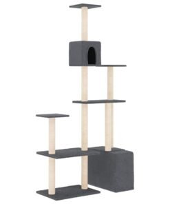 Alternative view of Arbre à chat avec griffoirs en sisal Gris foncé 180 cm