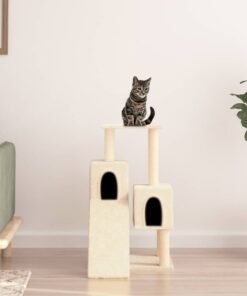 Arbre à chat avec griffoirs en sisal Crème 82 cm