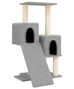 Alternative view of Arbre à chat avec griffoirs en sisal Gris clair 82 cm