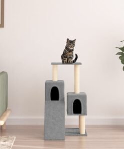 Arbre à chat avec griffoirs en sisal Gris clair 82 cm