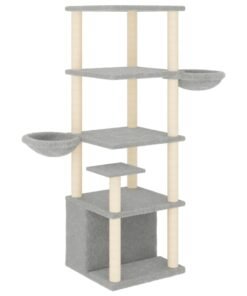 Alternative view of Arbre à chat avec griffoirs en sisal gris clair 147 cm