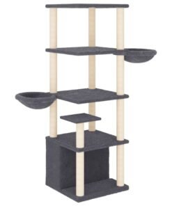 Alternative view of Arbre à chat avec griffoirs en sisal gris foncé 147 cm