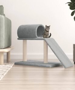 Arbres à chat avec tunnel et échelle gris clair 55,5 cm