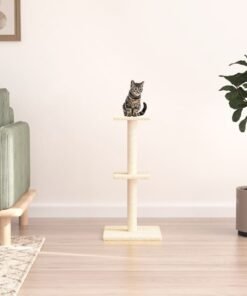 Arbre à chat avec griffoirs en sisal crème 73 cm