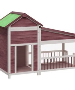 Alternative view of Chenil moka 143x60,5x109 cm bois de pin solide