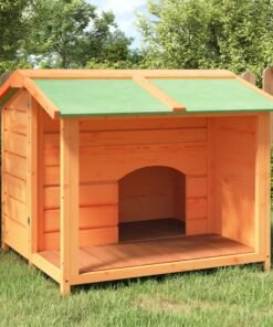 Chenil marron 96x87x80,5 cm bois de pin solide