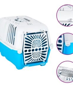 Transporteur pour animaux de compagnie blanc et bleu PP