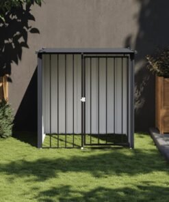 Niche pour chien avec toit noir 110x103x109 cm acier galvanisé