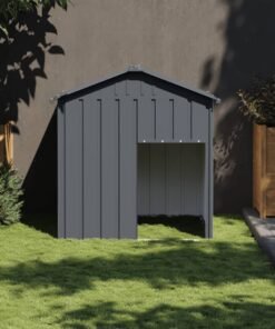 Niche pour chien avec toit anthracite acier galvanisé