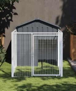 Niche pour chien avec cour anthracite 117x201x123 cm