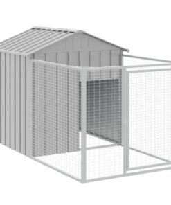 Alternative view of Niche pour chien avec cour gris clair 117x201x123 cm