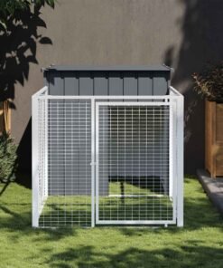 Niche pour chien avec cour anthracite 110x201x110 cm