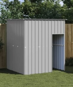 Niche pour chien avec toit gris clair acier galvanisé